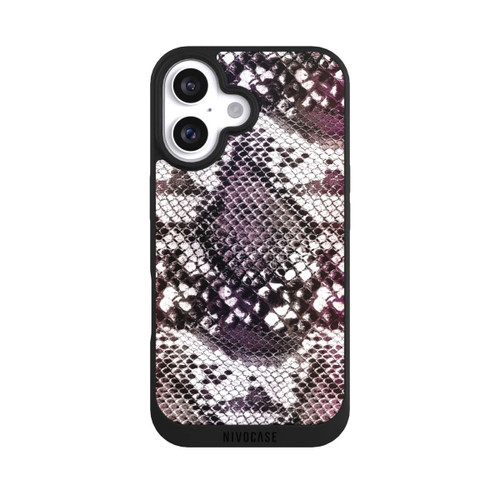 Apple iPhone 16 NIVOpure Burgunderfarbenes Schlangenhaut-Muster