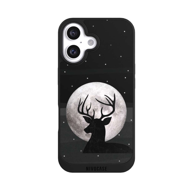 iPhone 16 NIVOpure Cerf et lune en argent