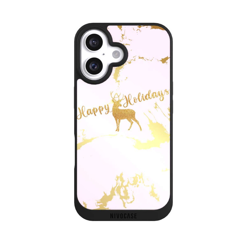 iPhone 16 NIVOpure Happy Holidays Reindeer Gold