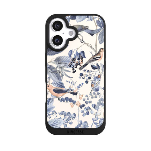 Apple iPhone 16 NIVOpure Vögel und Beeren in Beige