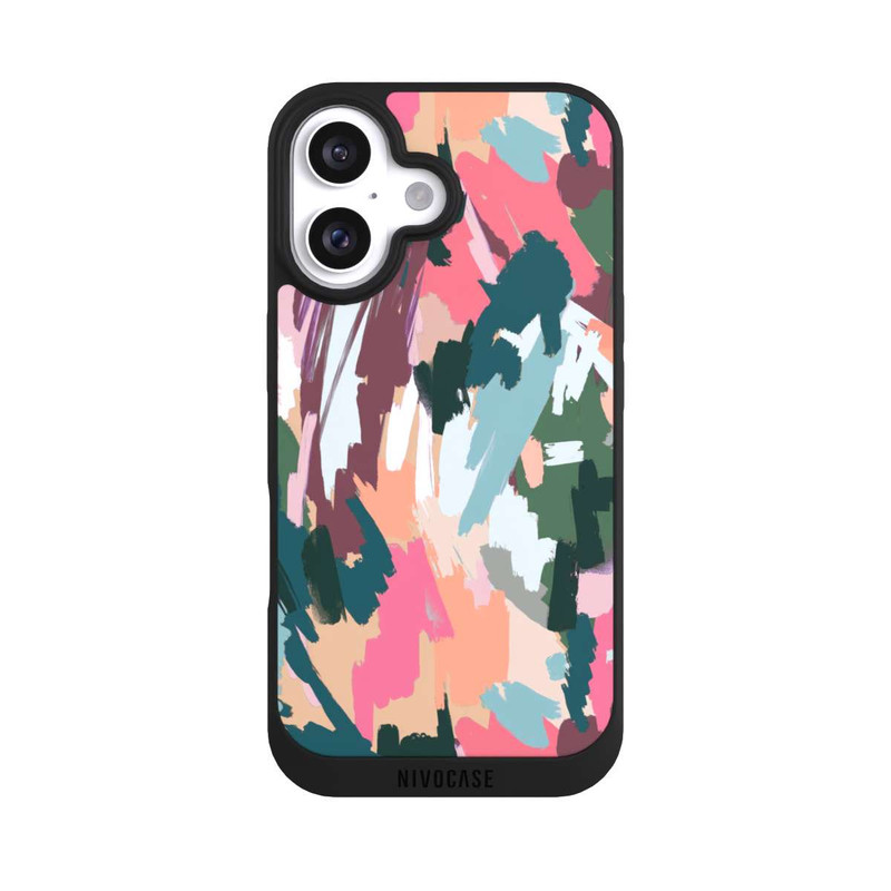 iPhone 16 NIVOpure Abstrakte künstlerische Textur Rosa