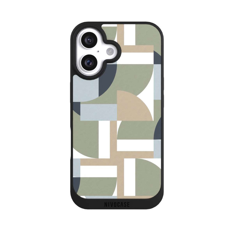 iPhone 16 NIVOpure Futuristische Bauhaus Polygone Beige