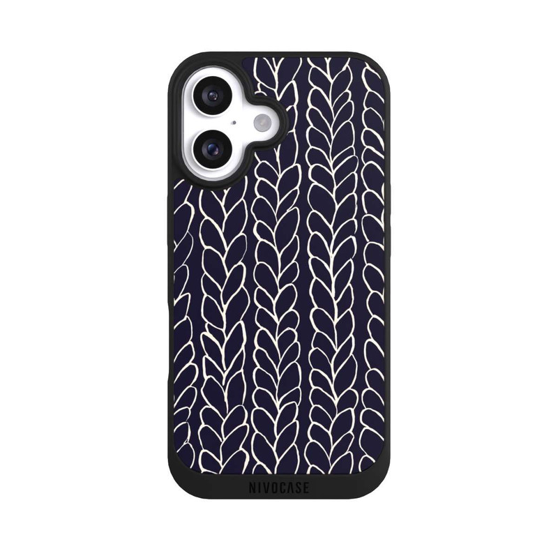 iPhone 16 NIVOpure gezeichnete Wollzöpfe Marine