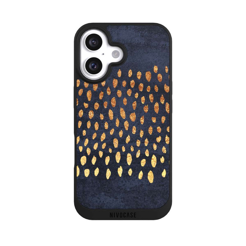 iPhone 16 NIVOpure Muster Gold und Marine