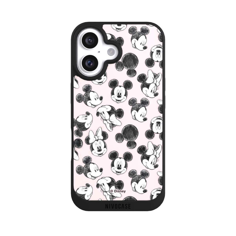 iPhone 16 NIVOpure Minnie & Mickey Viele Gesichter Pink