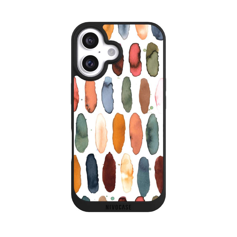 iPhone 16 NIVOpure Aquarellstriche aus mineralischem Terrakotta