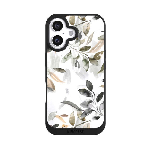 Apple iPhone 16 NIVOpure Feuilles neutres à l’aquarelle
