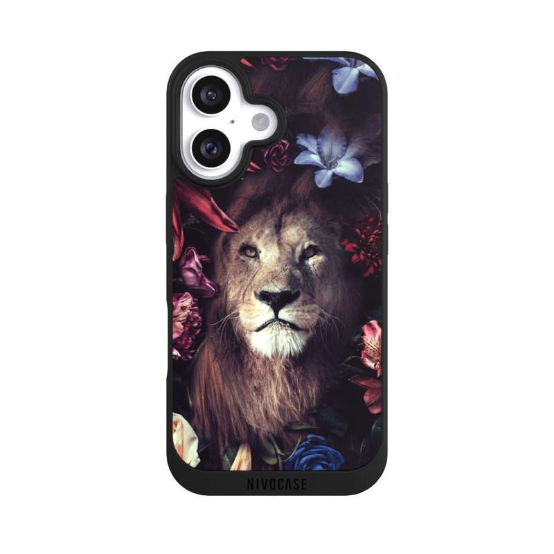 iPhone 16 NIVOpure Löwe Blumenrahmen