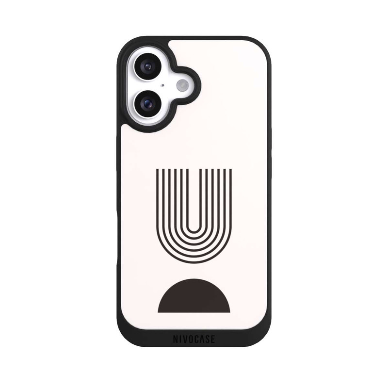 iPhone 16 NIVOpure Moderne Kunst Schwarze Linien