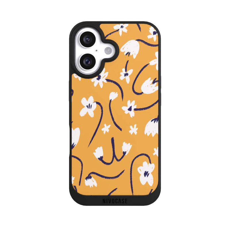 iPhone 16 NIVOpure Kleine Blumen Muster Gelb