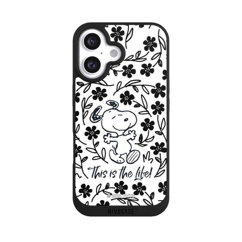 iPhone 16 NIVOpure Snoopy schwarz und weiß This Is The Life