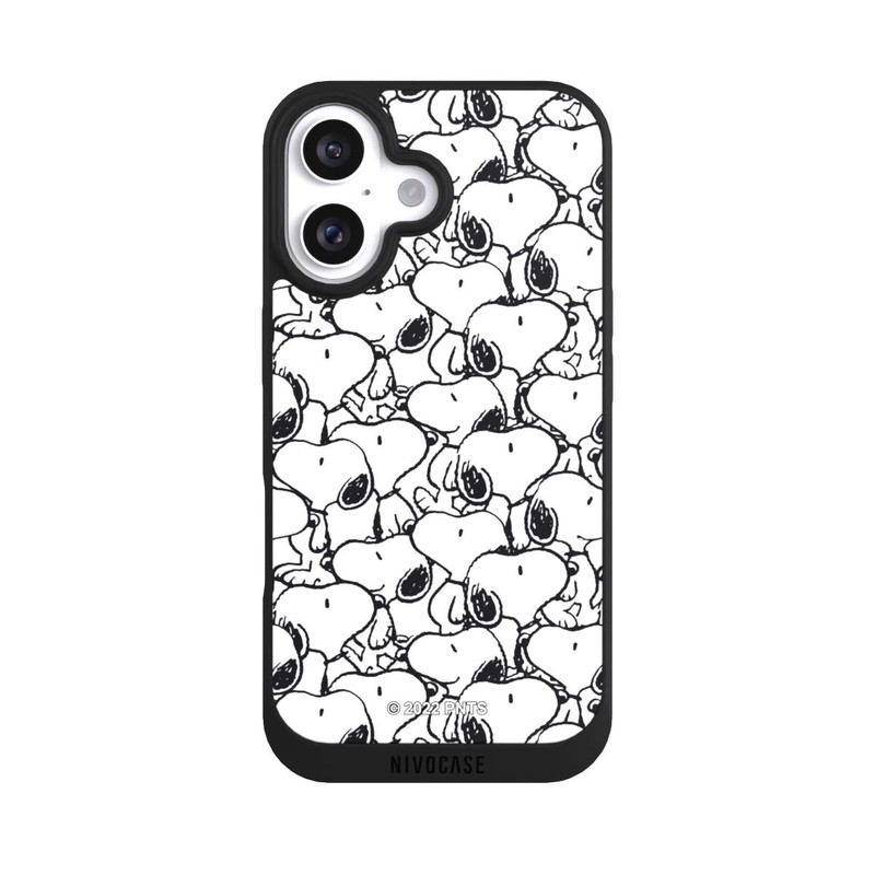 iPhone 16 NIVOpure Snoopy Muster Schwarz und Weiß