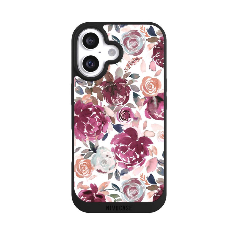 iPhone 16 NIVOpure Herbstpfingstrosen und Rosen in Rosa