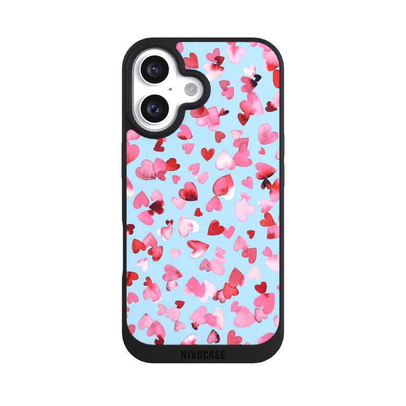 iPhone 16 NIVOpure Valentinstagsherzen in rosa blau