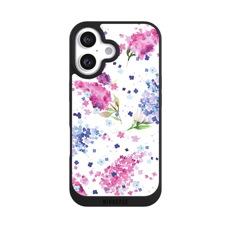 iPhone 16 NIVOpure Hortensias Floraux Lilas Rose
