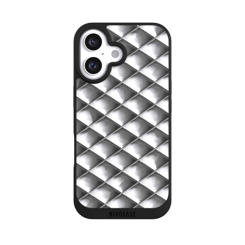 iPhone 16 NIVOpure Glamour Silver Squares