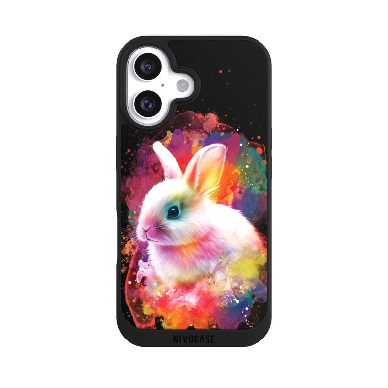 iPhone 16 NIVOpure Lapin joyeux noir
