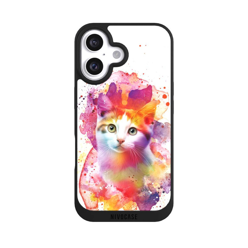 iPhone 16 NIVOpure Happy Kitty Weiß