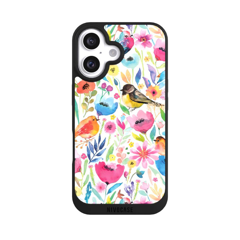 iPhone 16 NIVOpure Wunderliche Vögel und Blumen