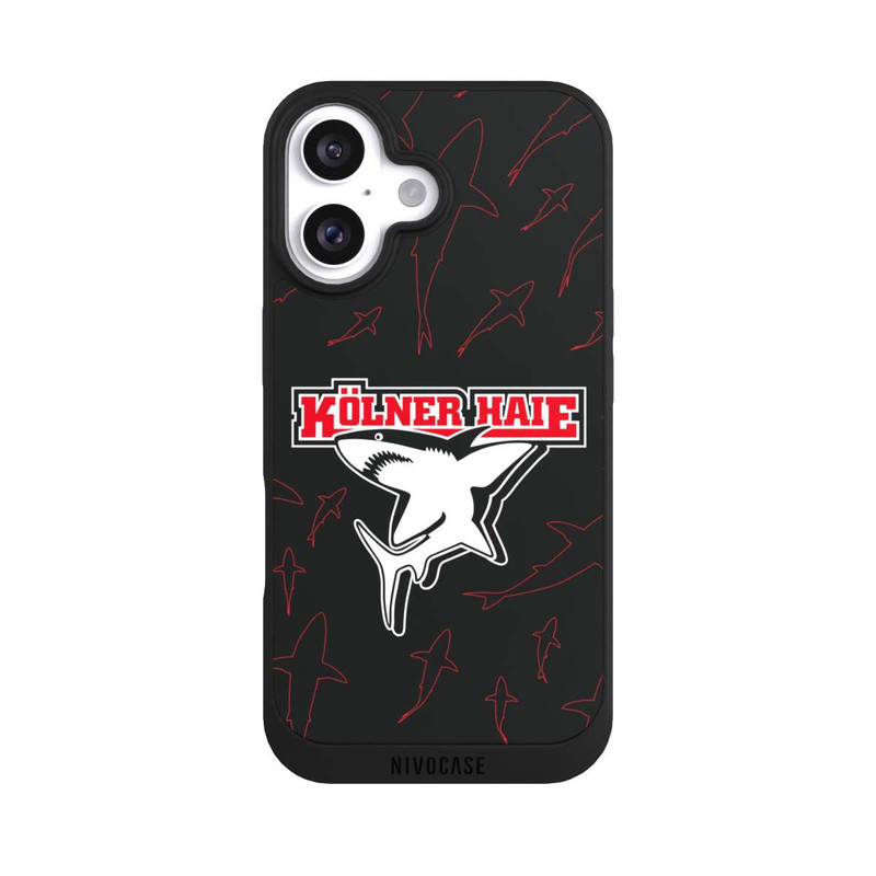 iPhone 16 NIVOpure Haie Muster Rot