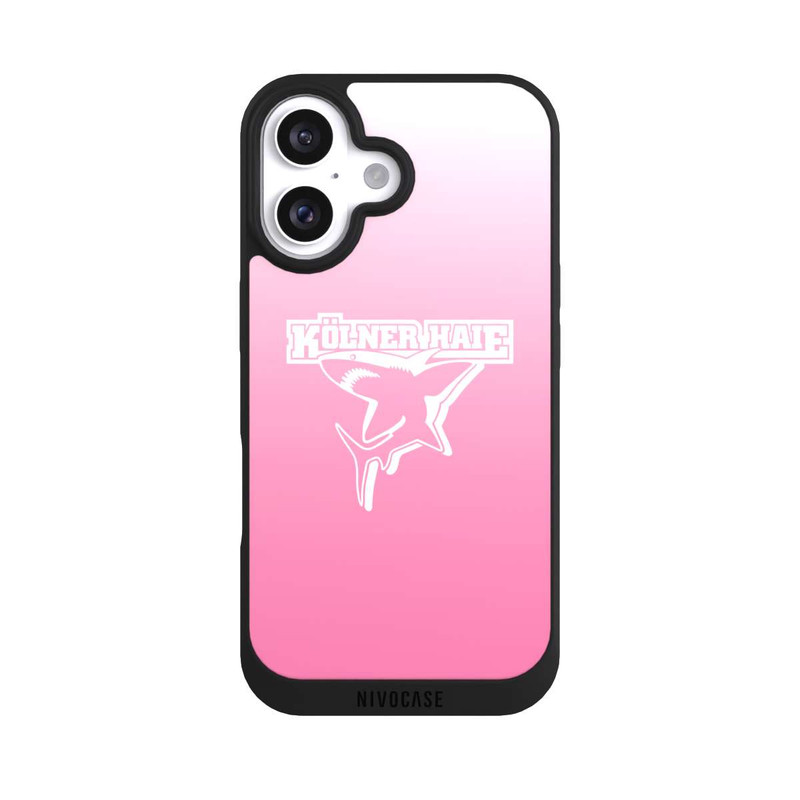 iPhone 16 NIVOpure Kölner Haie Weiß Rosa