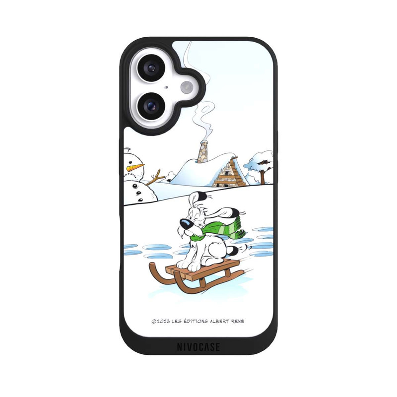 iPhone 16 NIVOpure Idefix fährt Schlitten