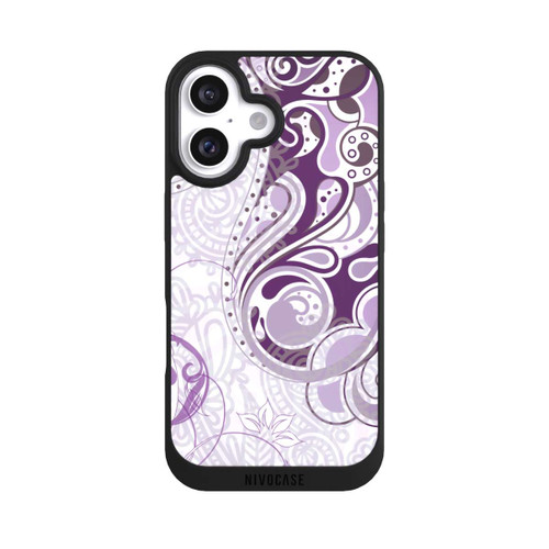 Apple iPhone 16 NIVOpure Lila und weißes Herbstmuster
