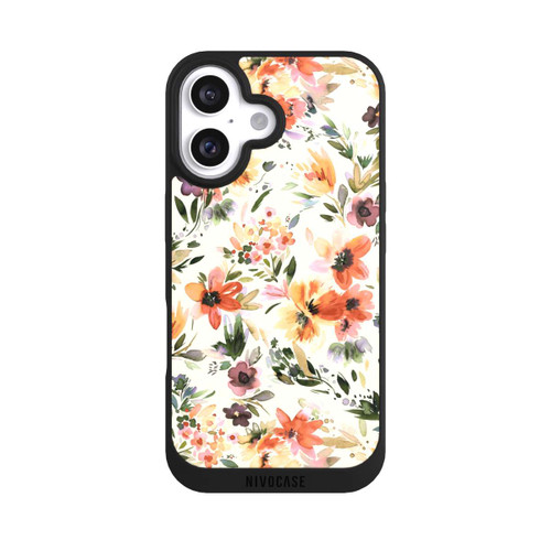 Apple iPhone 16 NIVOpure Fleurs artistiques d'été Ivoire