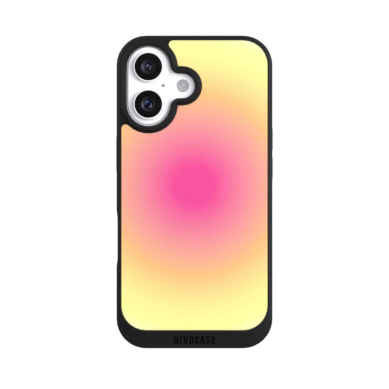 iPhone 16 NIVOpure Aura Gelb Pink Kreis