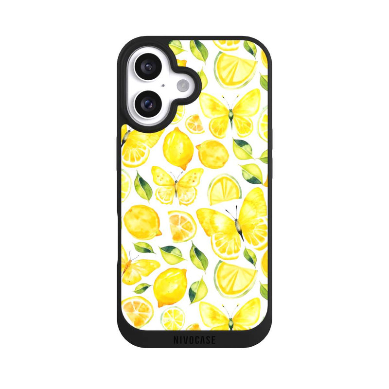 iPhone 16 NIVOpure Zitrone und Schmetterling Muster