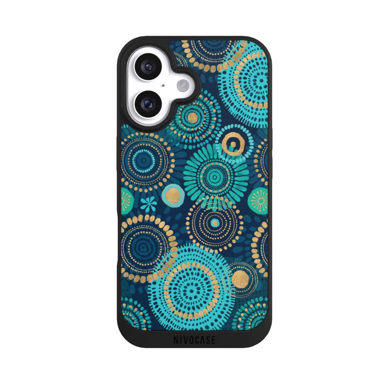 iPhone 16 NIVOpure Blockprint India Teal Gold