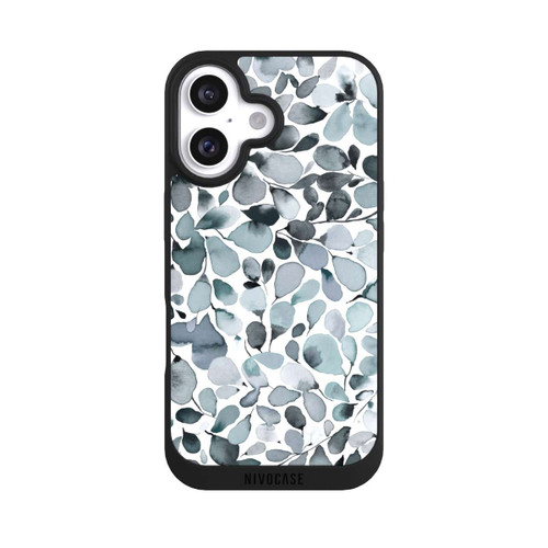 Apple iPhone 16 NIVOpure Eucalyptus Watercolor Leaves Grey