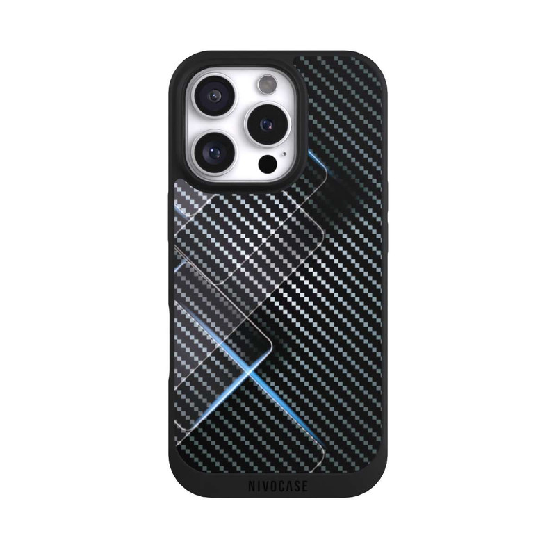 iPhone 16 Pro NIVOpure Blue Carbon Lines