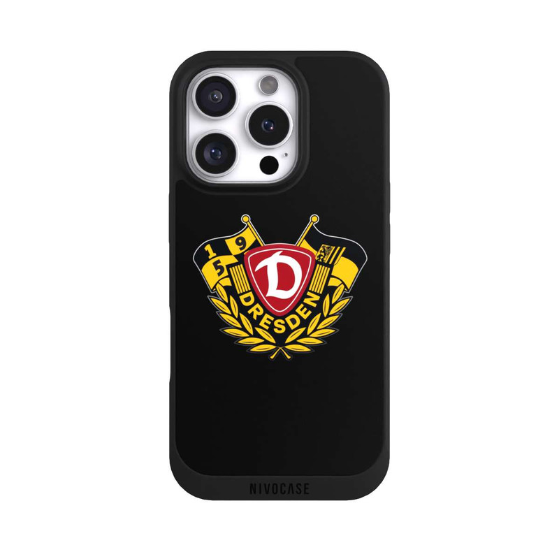 iPhone 16 Pro NIVOpure Dynamo Wappen mit Fahnen