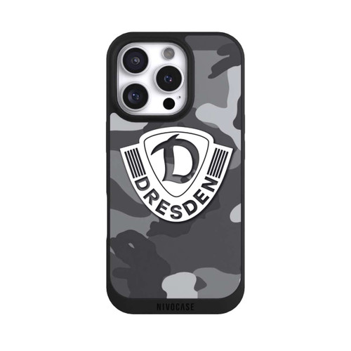 Apple iPhone 16 Pro NIVOpure Dresden Camouflage Grau - Dynamo Dresden