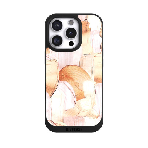 Apple iPhone 16 Pro NIVOpure Motif de pinceau blanc/or