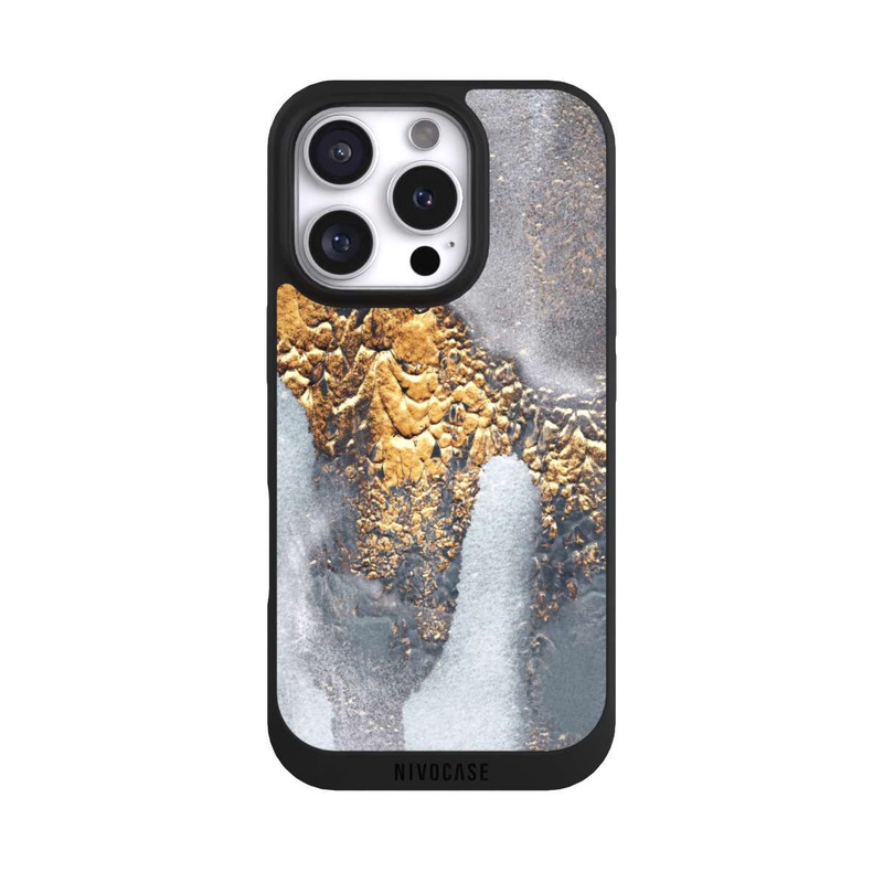 iPhone 16 Pro NIVOpure Concrete Gold Glitter Look