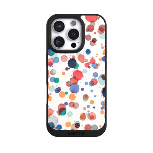 Apple iPhone 16 Pro NIVOpure Gouttes Aquarelle Texture Bleu Jaune