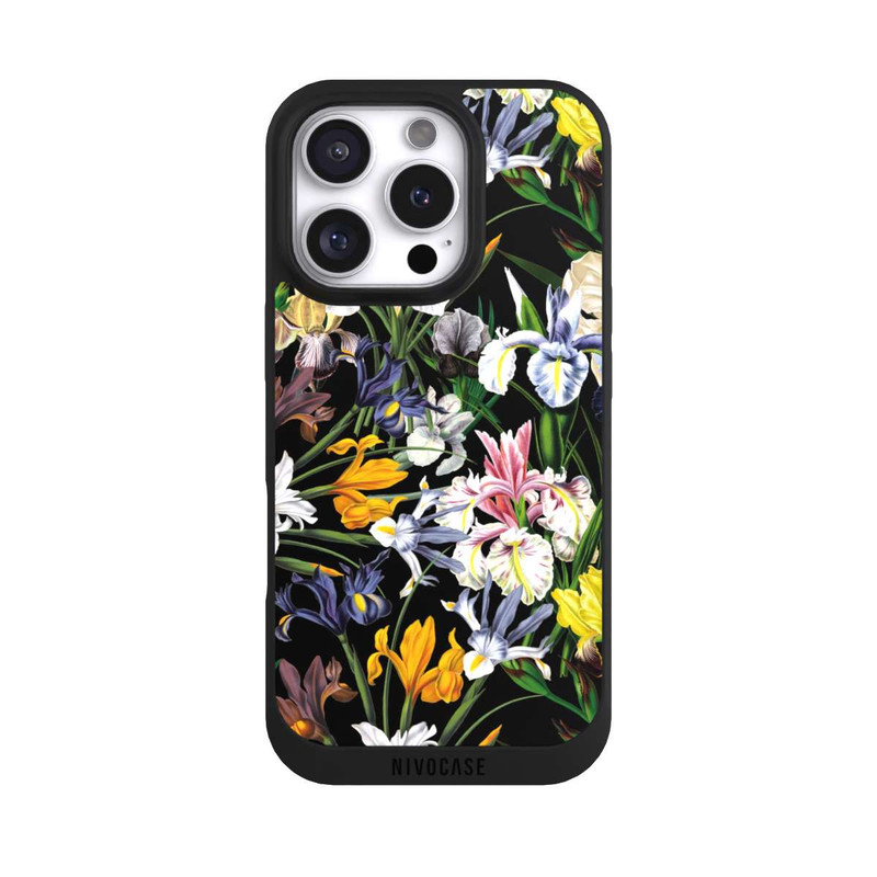 iPhone 16 Pro NIVOpure Dunkle Wildblumentapete