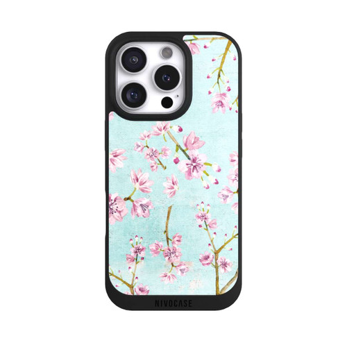 Apple iPhone 16 Pro NIVOpure Cherry Blossom Twigs Pattern Light Blue