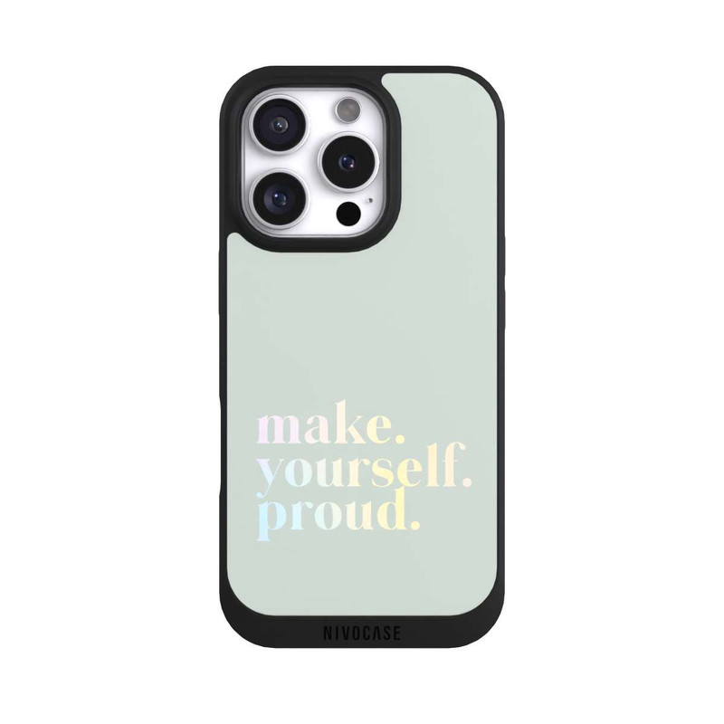 iPhone 16 Pro NIVOpure Make Yourself Proud Quote-Mint and Gradient