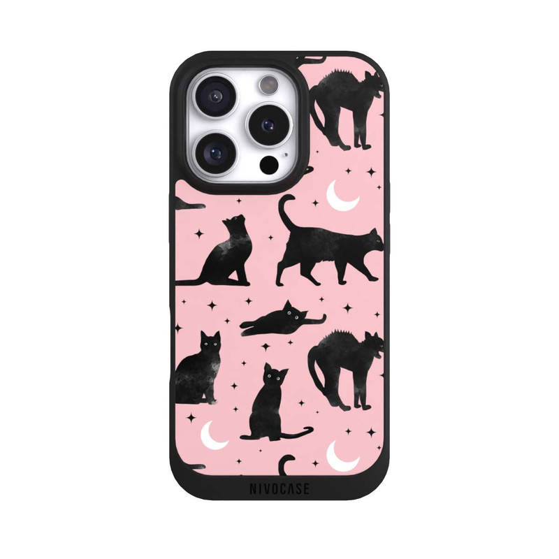 iPhone 16 Pro NIVOpure Cats And Moon On Pink