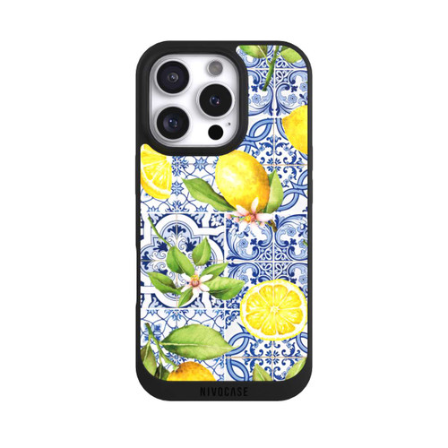 Apple iPhone 16 Pro NIVOpure Mediterrane Amalfi Küste mit Blauen Kacheln und Zitronen