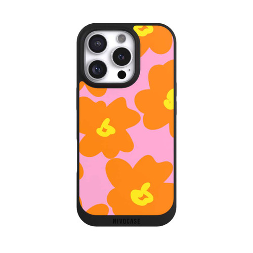 Apple iPhone 16 Pro NIVOpure Retro floral pattern pink and orange