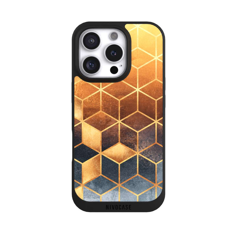 iPhone 16 Pro NIVOpure Würfel goldener Farbverlauf