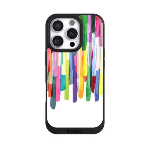 Apple iPhone 16 Pro NIVOpure Bunte Streifen Weißer Hintergrund