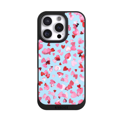Apple iPhone 16 Pro NIVOpure Saint Valentin Amour Coeurs Rose Bleu