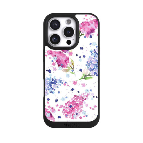 Apple iPhone 16 Pro NIVOpure Hortensias Floraux Lilas Rose