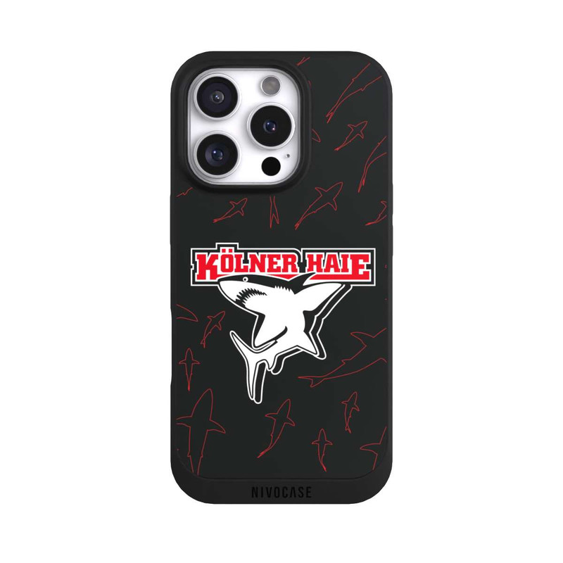 iPhone 16 Pro NIVOpure Haie Muster Rot