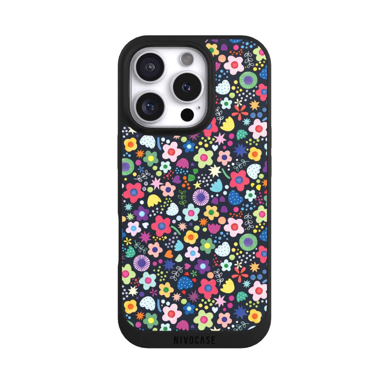 iPhone 16 Pro NIVOpure Psychedelic Flowers Multi Black